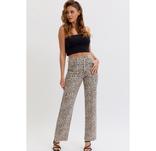 Leopard High Rise Jeans