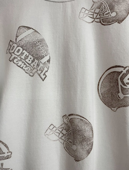 Hand Stamped Football Sweatshirt