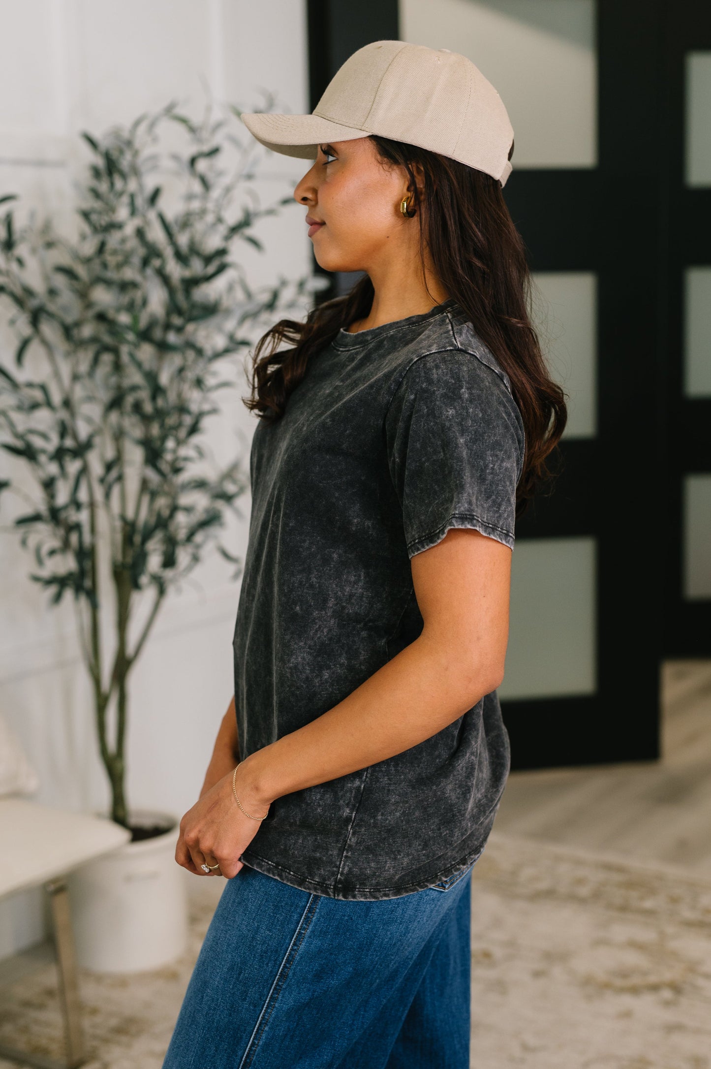 Had to Be There Mineral Wash Tee in Ash Black