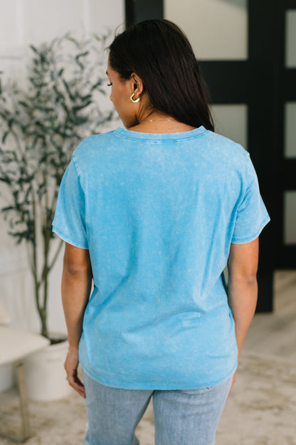 Had to Be There Mineral Wash Tee in Deep Sky