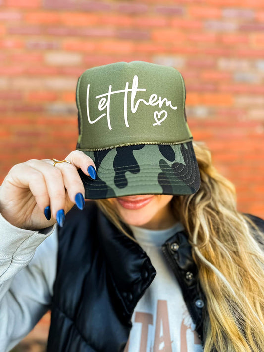 Let Them Camo Trucker Hat