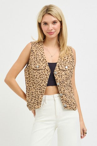 Risen Leopard Print Vest