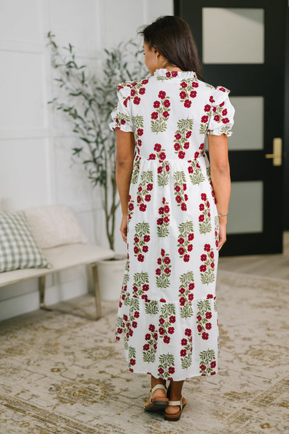 Quiet Life Notch Neck Tiered Dress in White