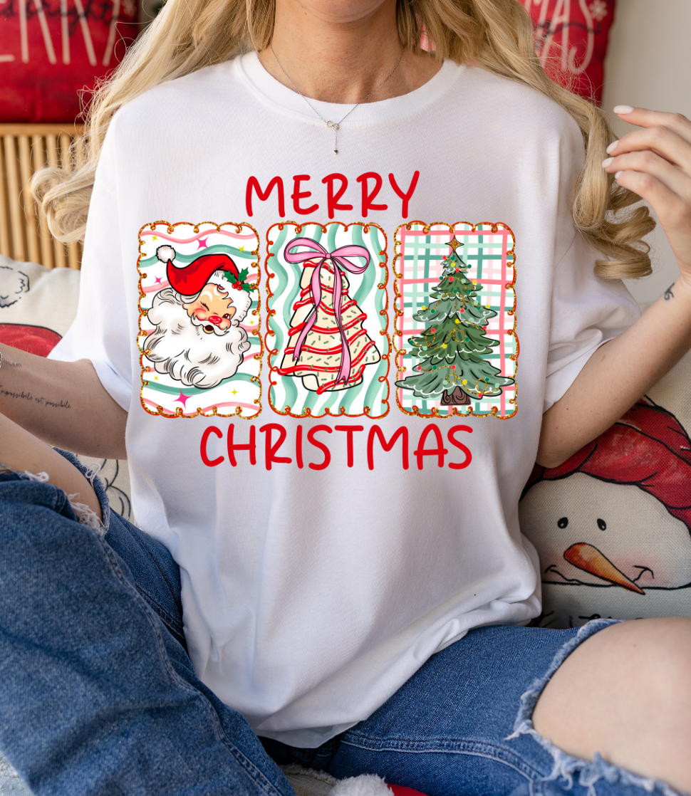 Retro Christmas Trio Graphic Tee and Sweatshirt
