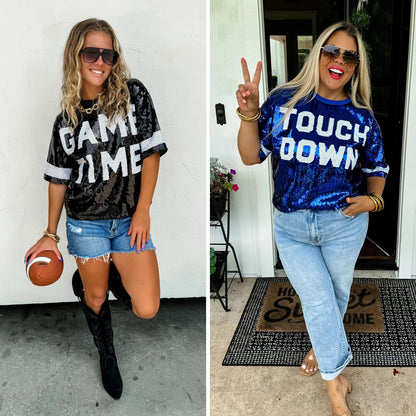 PREORDER: Game Day Sequin Top in Two Colors