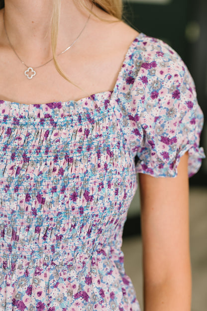 Sugar Talking Tiered Dress in Floral Print