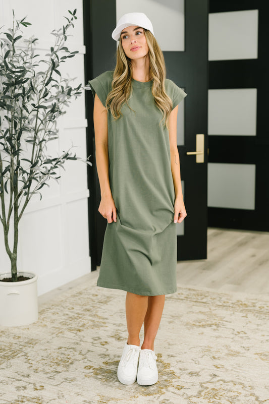 Sweet Like That Casual Dress in Light Olive