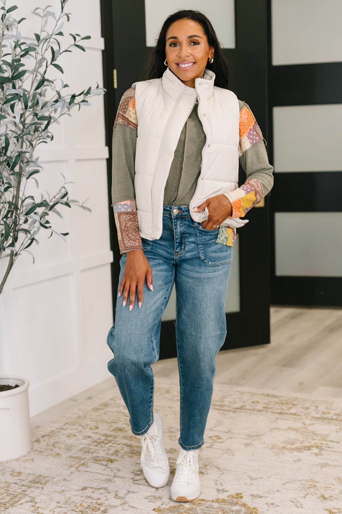 Sweet as Pie Color Block Relaxed Long Sleeve