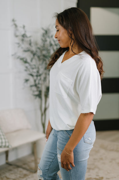 Together We're Unlimited Basic V-Neck Tee in Ivory