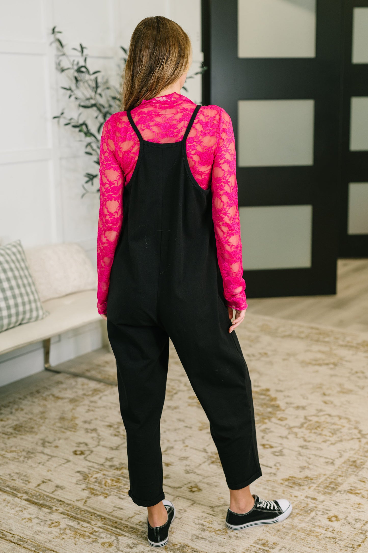Totally Me Spaghetti Strap Jumpsuit in Black