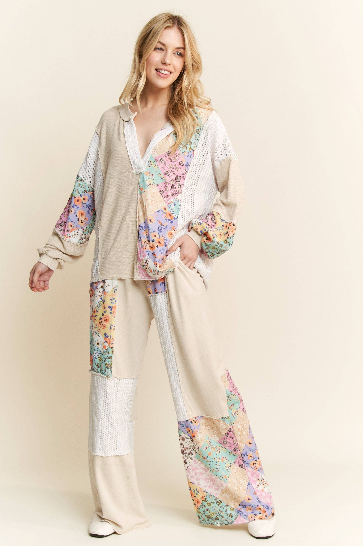 Floral Patch Boho Pants