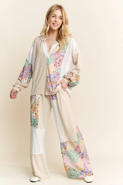 Floral Patch Boho Pants