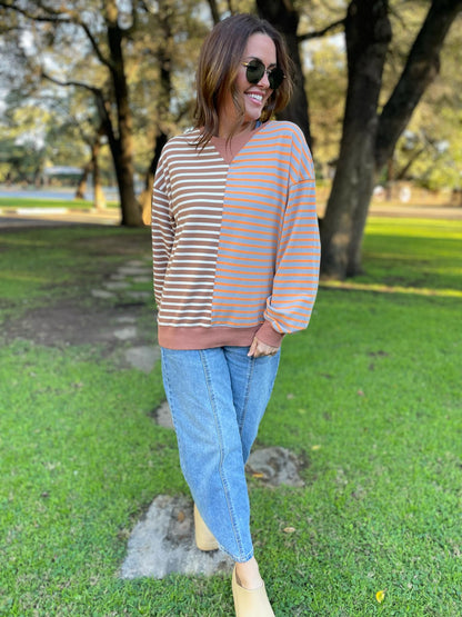 PREORDER: Step By Step Stripe Sweatshirt in Four Colors