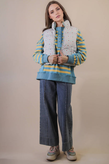 Floral Cropped Puffer Vest