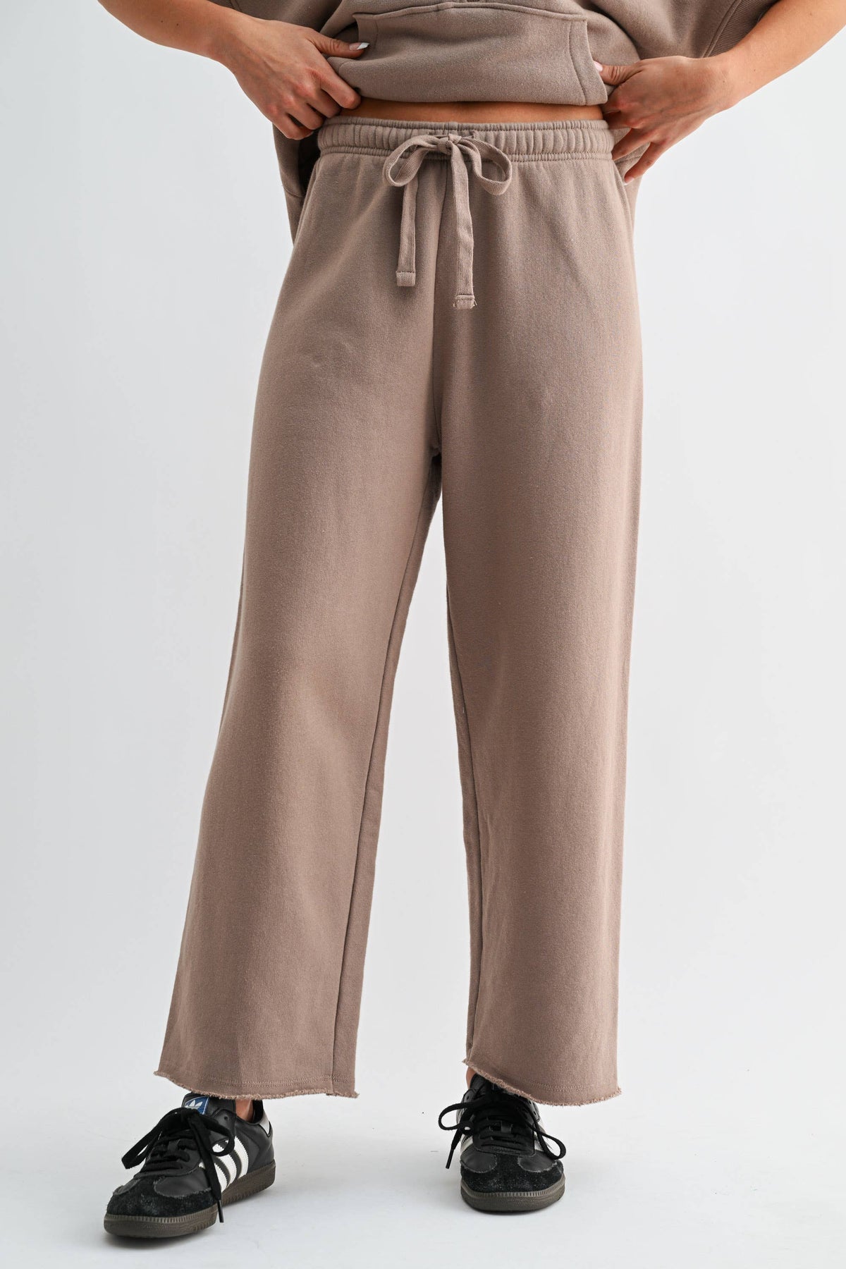 Wide-Leg Fleece Pants