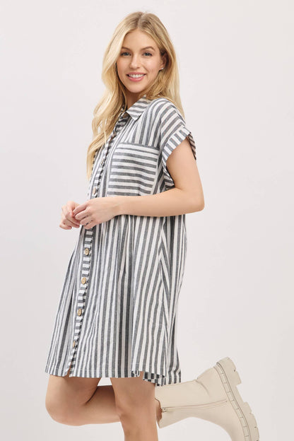 Striped Button Down Dress