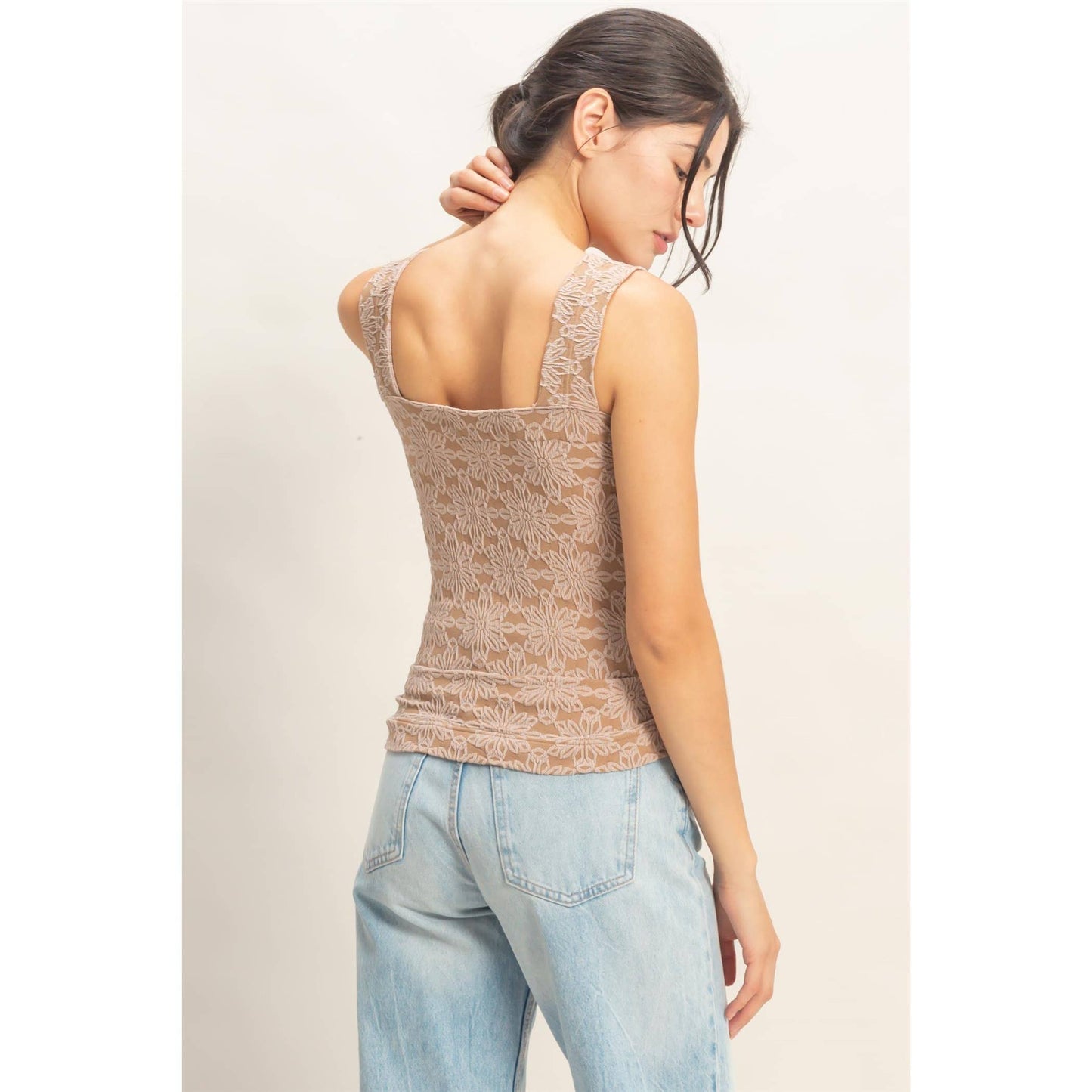 Floral Square Neck Top