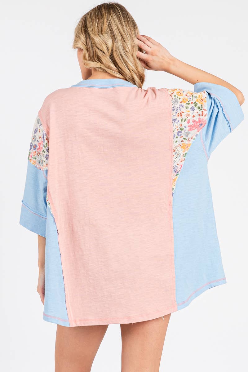 Oversized Floral Patchwork Tee
