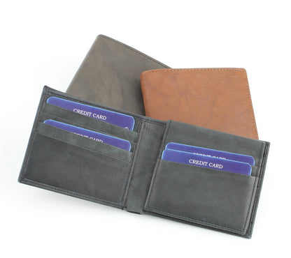 Bi-Fold Leather Wallet with Top Flap 15714