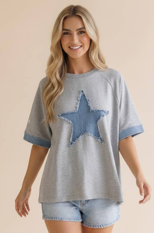 Denim Star Top - PLUS