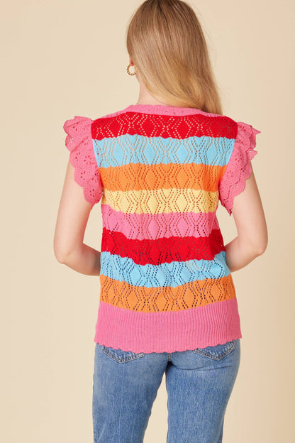 Color Blocked Knit Top