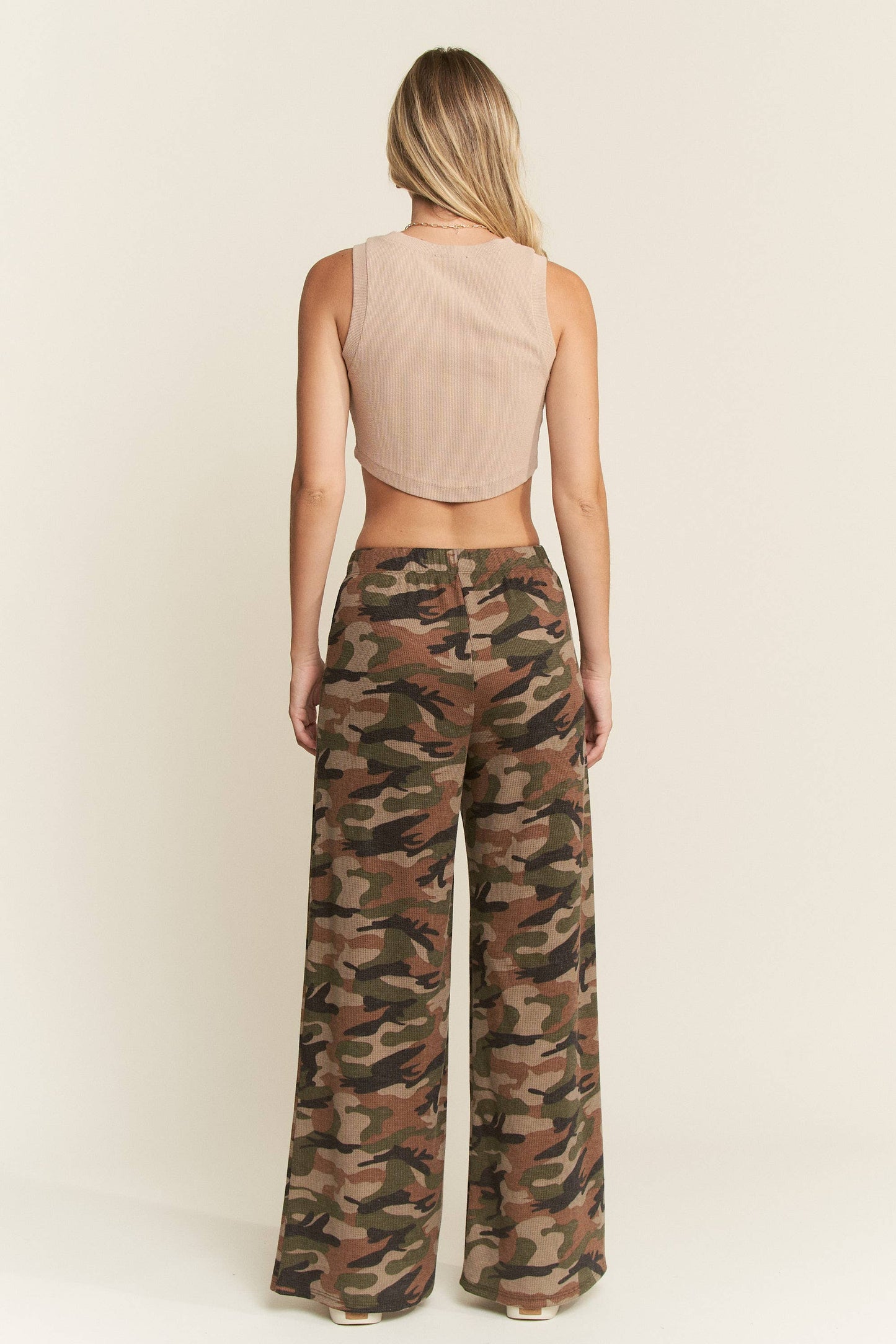 ARMY CAMO WIDE LEG PANTS