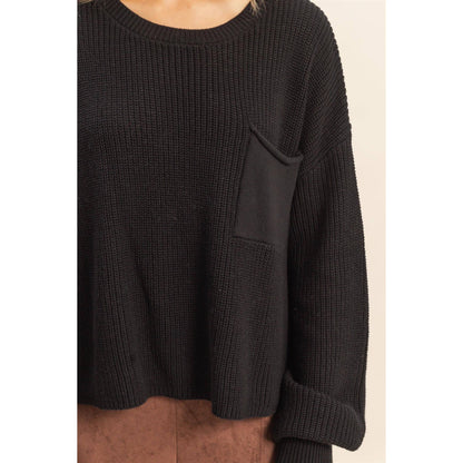 Pocket Crew Neck Sweater