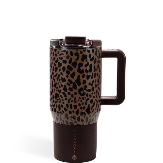 Brown Leopard HydroJug 20 oz Traveler Coffee Mug