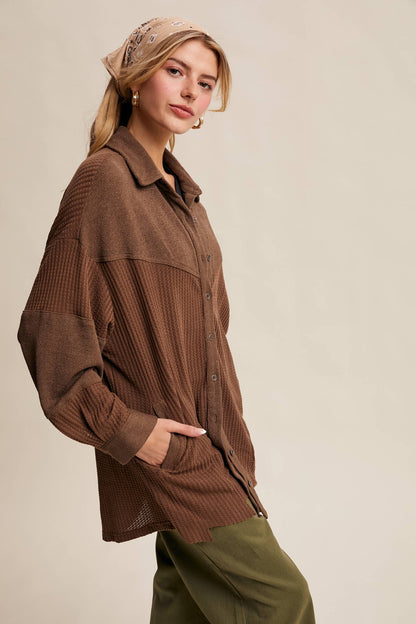 Waffle Knit Shacket