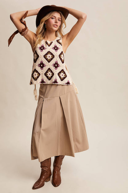 Crochet Side Tie Vest
