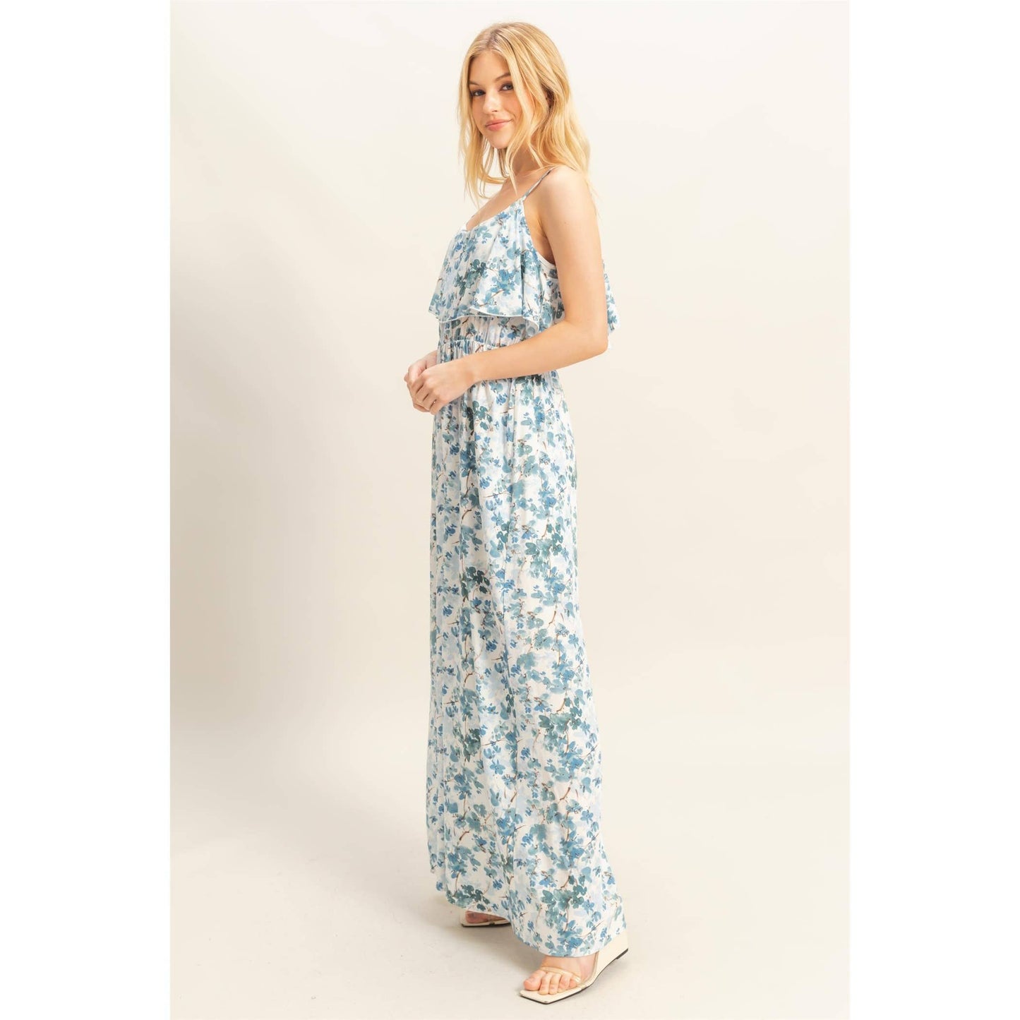 Floral Print Spaghetti Strap Jumpsuit