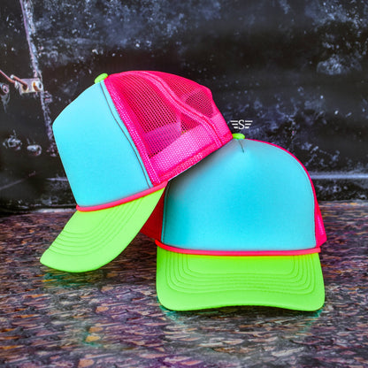 Tri Color Mesh Trucker Cap