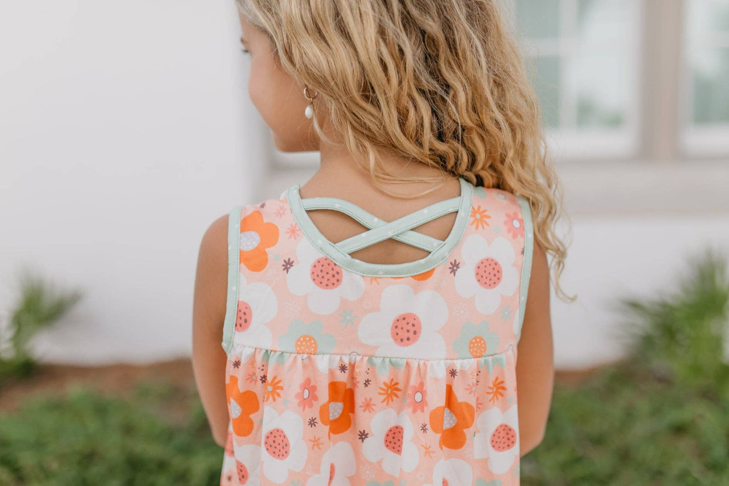 Kids Retro Flower Short Set