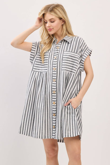 Striped Button Down Dress