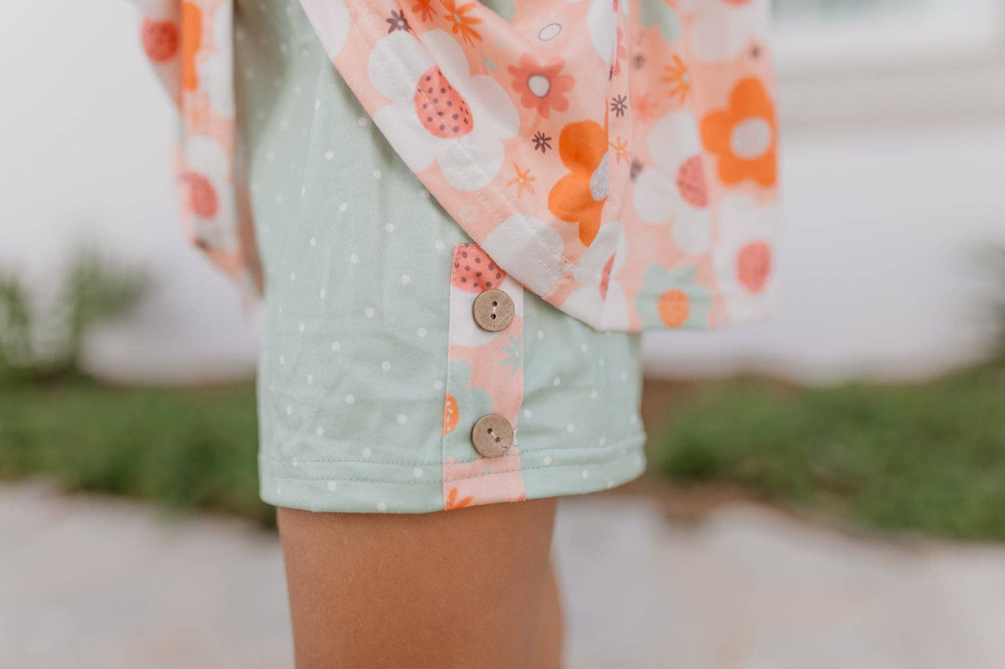 Kids Retro Flower Short Set