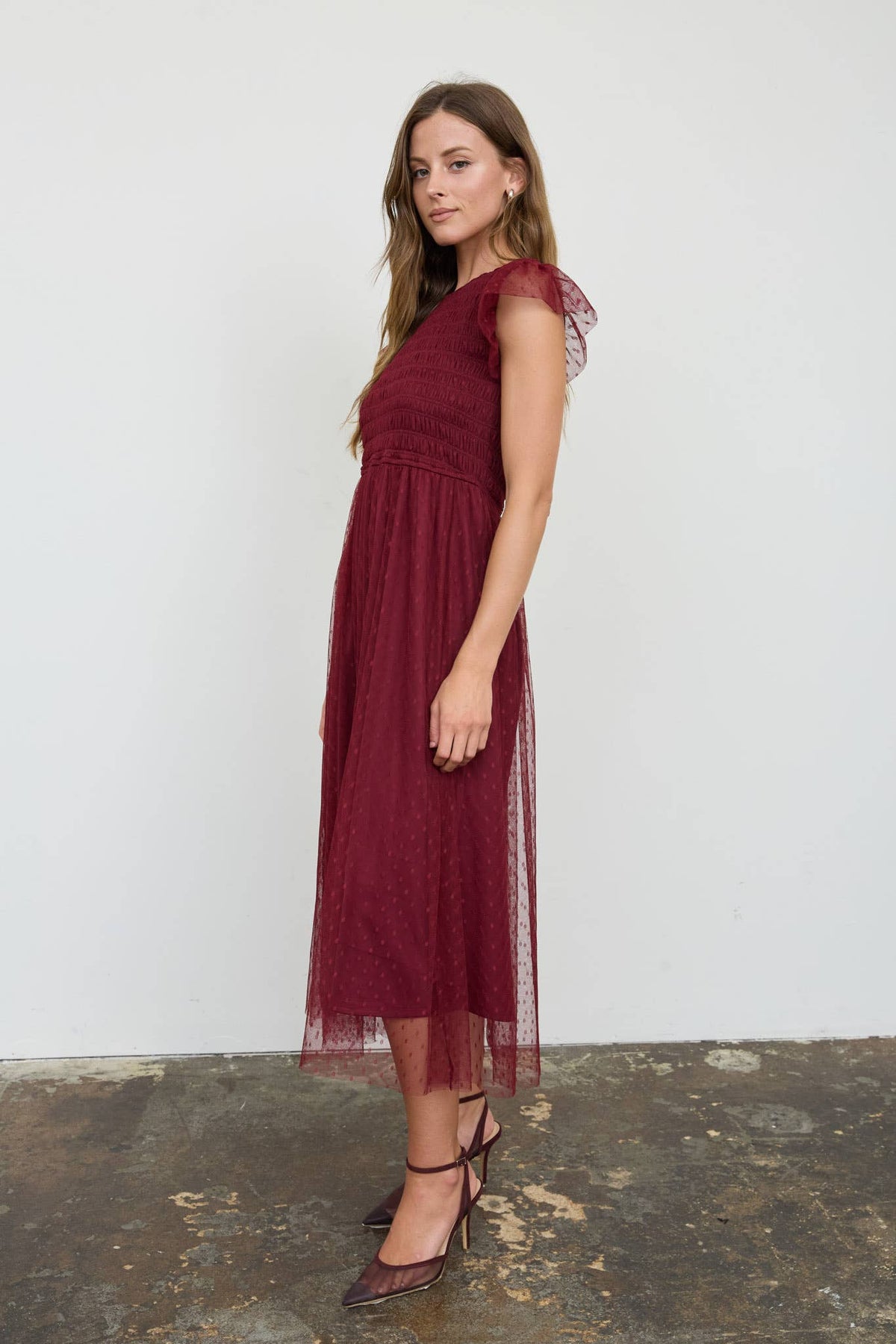 POLKA DOT SMOCK DRESS
