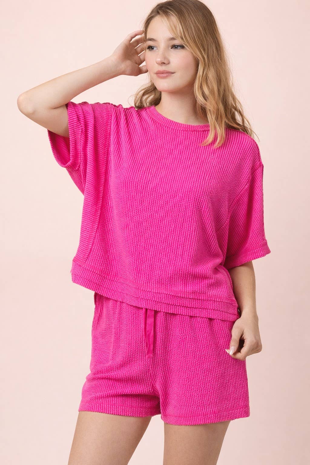 Ribbed Knit Shorts Set