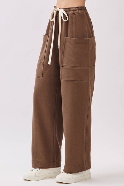 French Terry Wide-Leg Pants