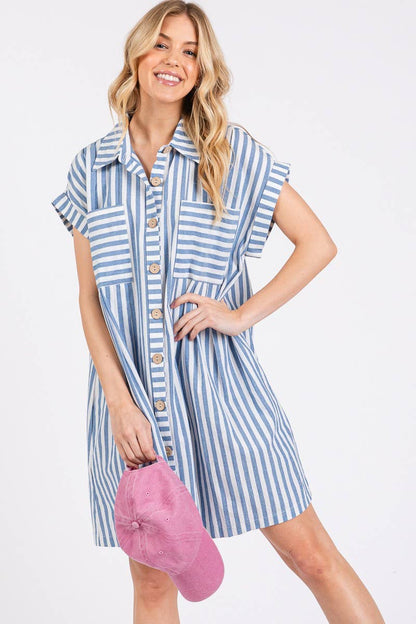 Striped Button Down Dress