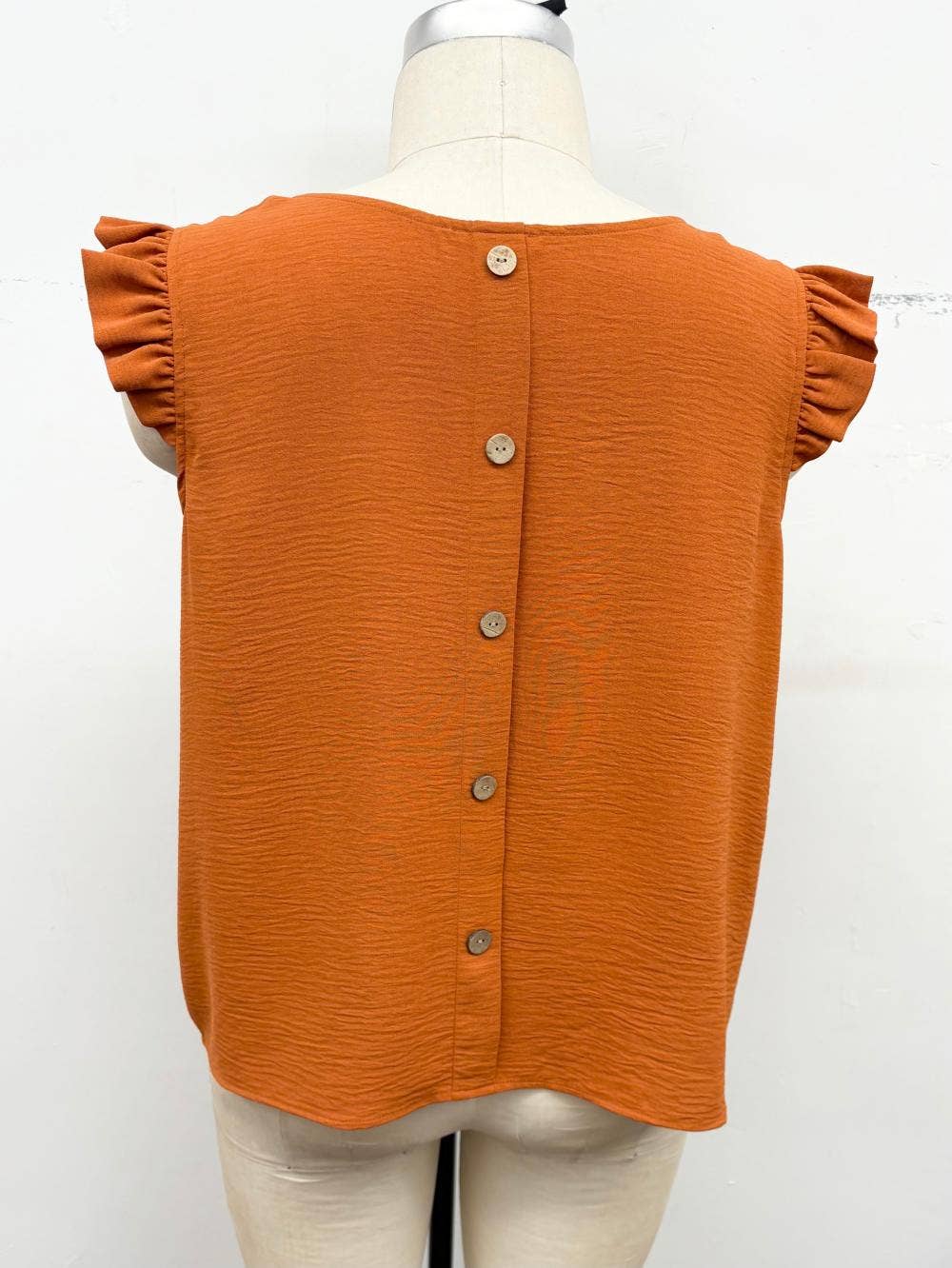 Plus Size-Ruffle Cap Sleeve Blouse