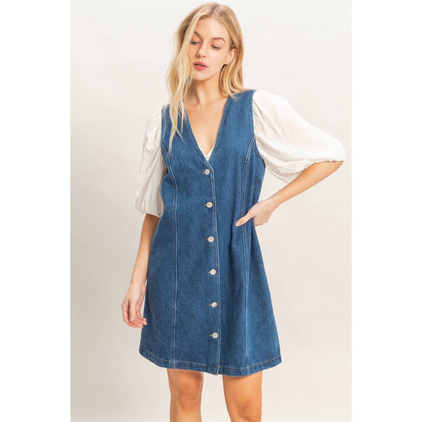 Button Down Denim Dress