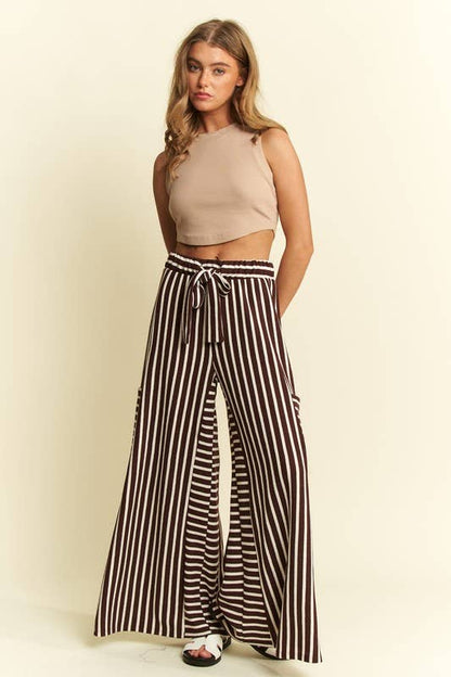STRIPE WIDE LEG PANTS
