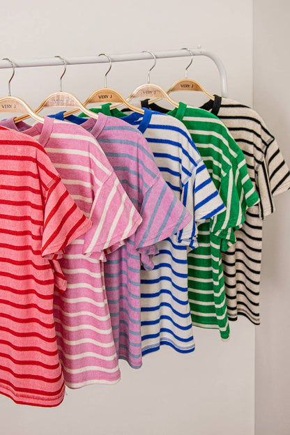 Oversized Casual Stripe Knit Top