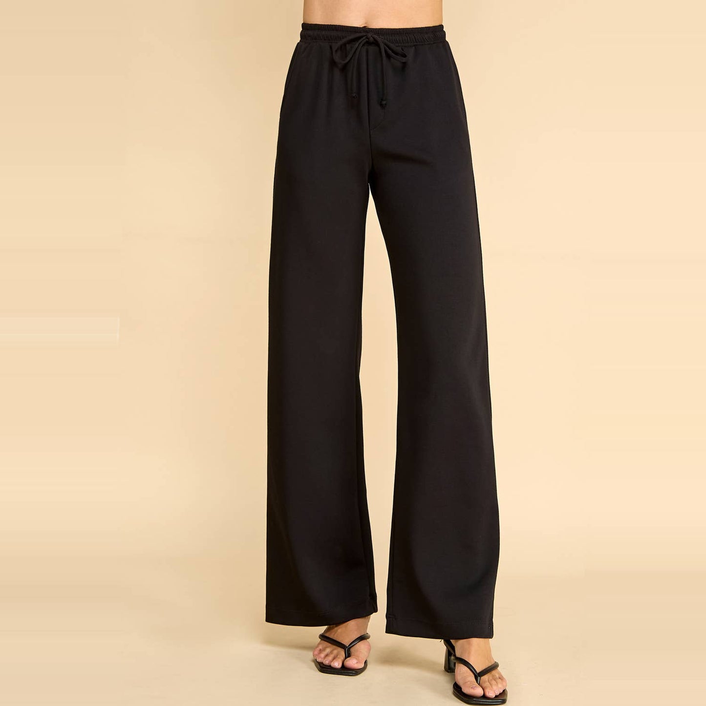 Wide Leg Drawstring Lounge Pants with Pockets
