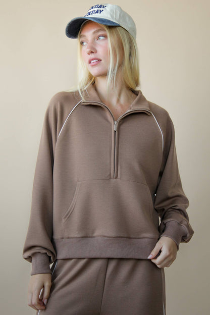 Half Zip Scuba Pullover