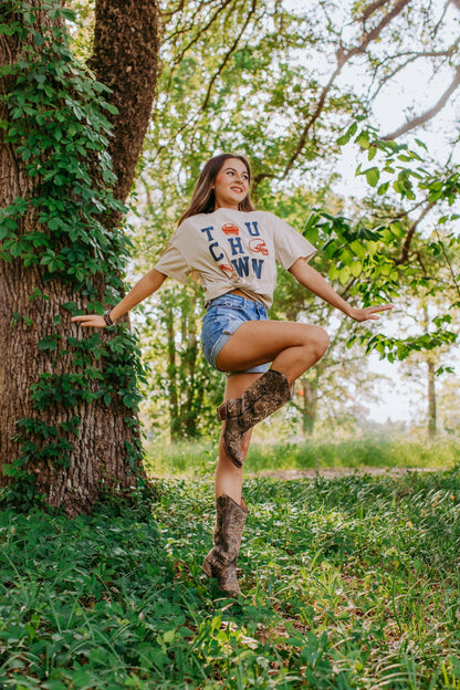 Acid Washed Touch Down Tee - Neutral