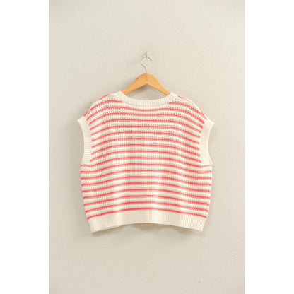 Striped Sleeveless Crew Neck Top