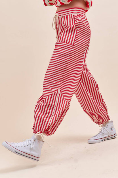 Striped Parachute Pants