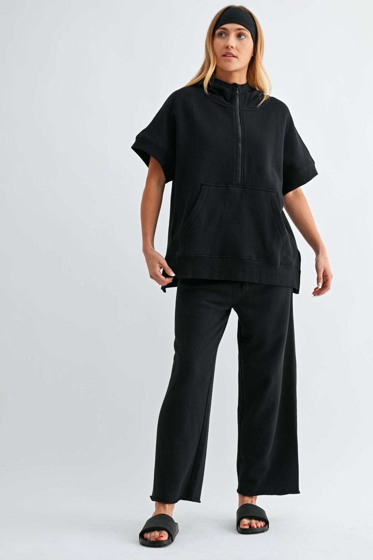 Wide-Leg Fleece Pants