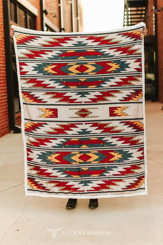 Southwestern Aztec Fleece Blanket